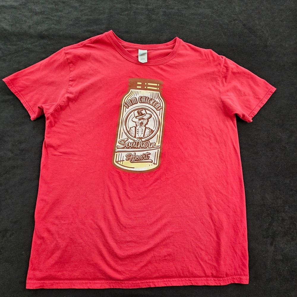 Slim Chickens Southern Heart Red Short Sleeve Cotton T-Shirt Men's XL
